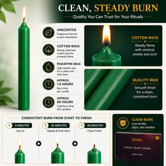 Dinil 4in green mini chime candles 40