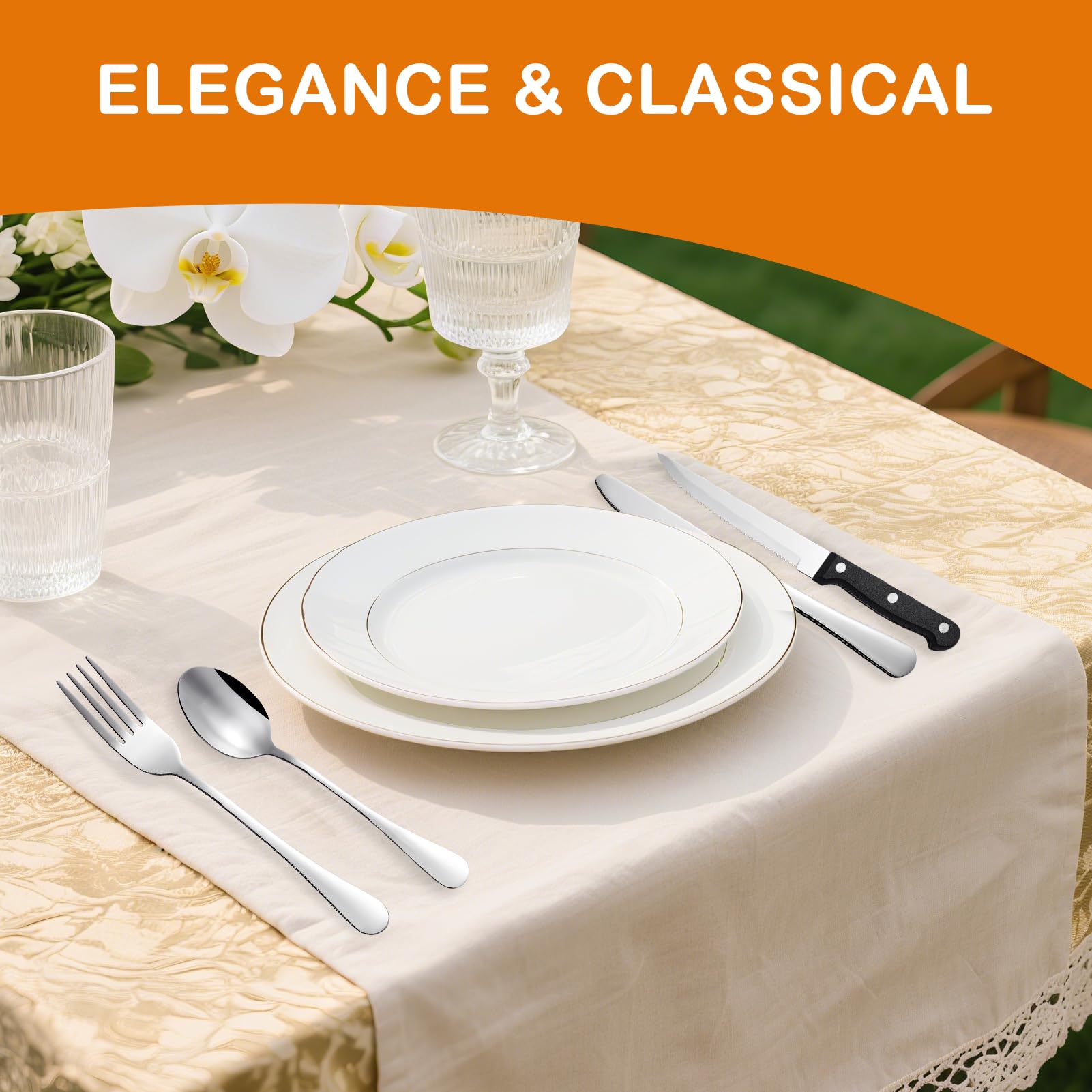 mirror-polish finish silverware for formal dining