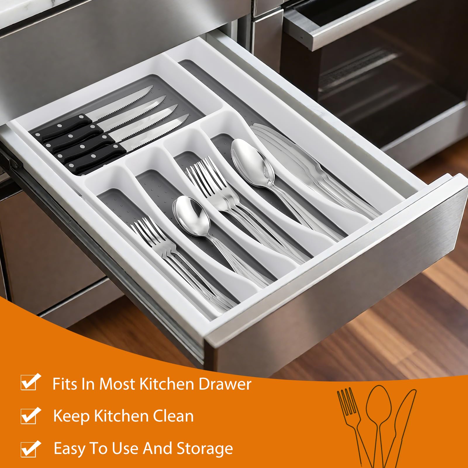 steak knives 8 pieces included in silverware set