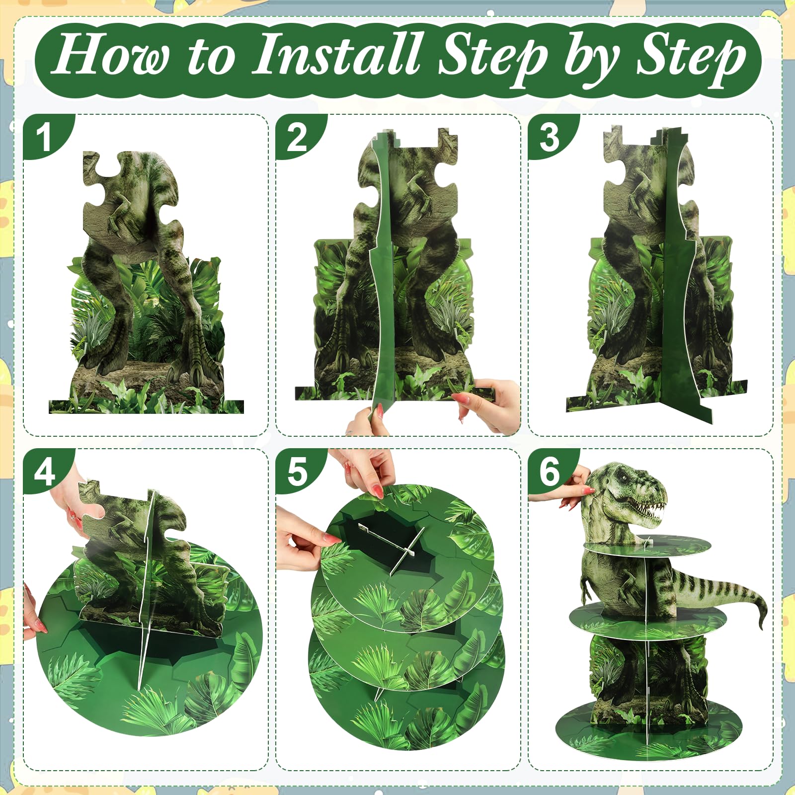Dinosaur cupcake toppers 24 pieces