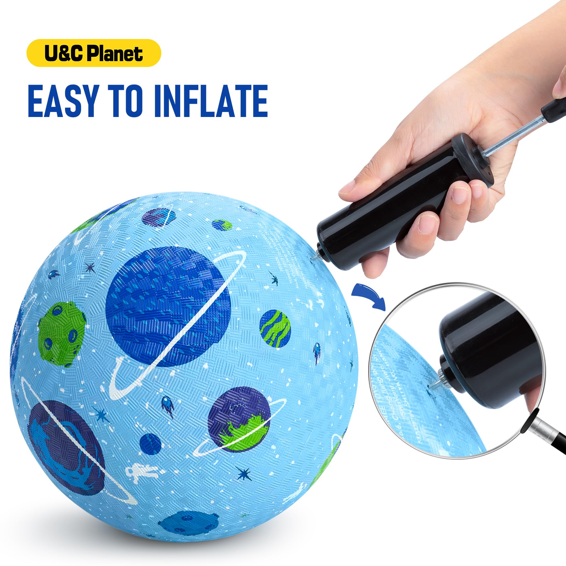 Planet patterned playground ball designed for kids