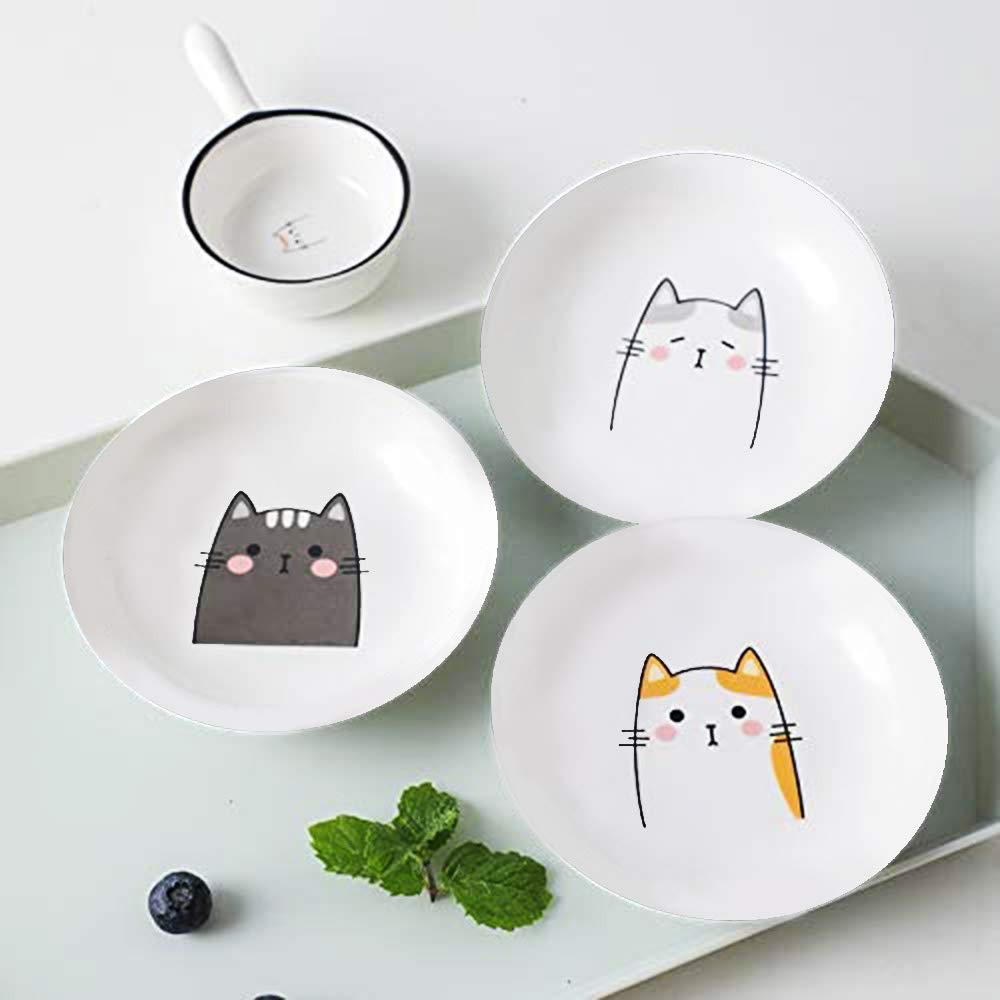 Ceramic relish dishes showing four inch diameter
