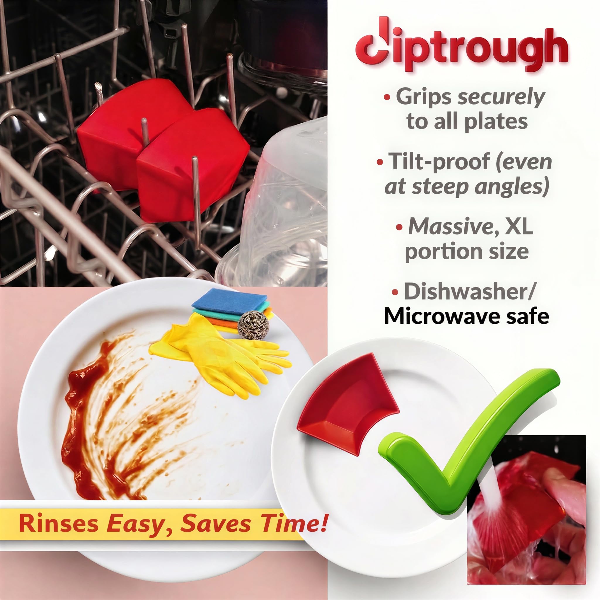 Plate-friendly Diptrough dipping sauce cups for meals