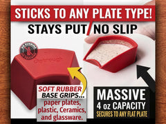 Close up Diptrough XL dipping sauce cups on a plate