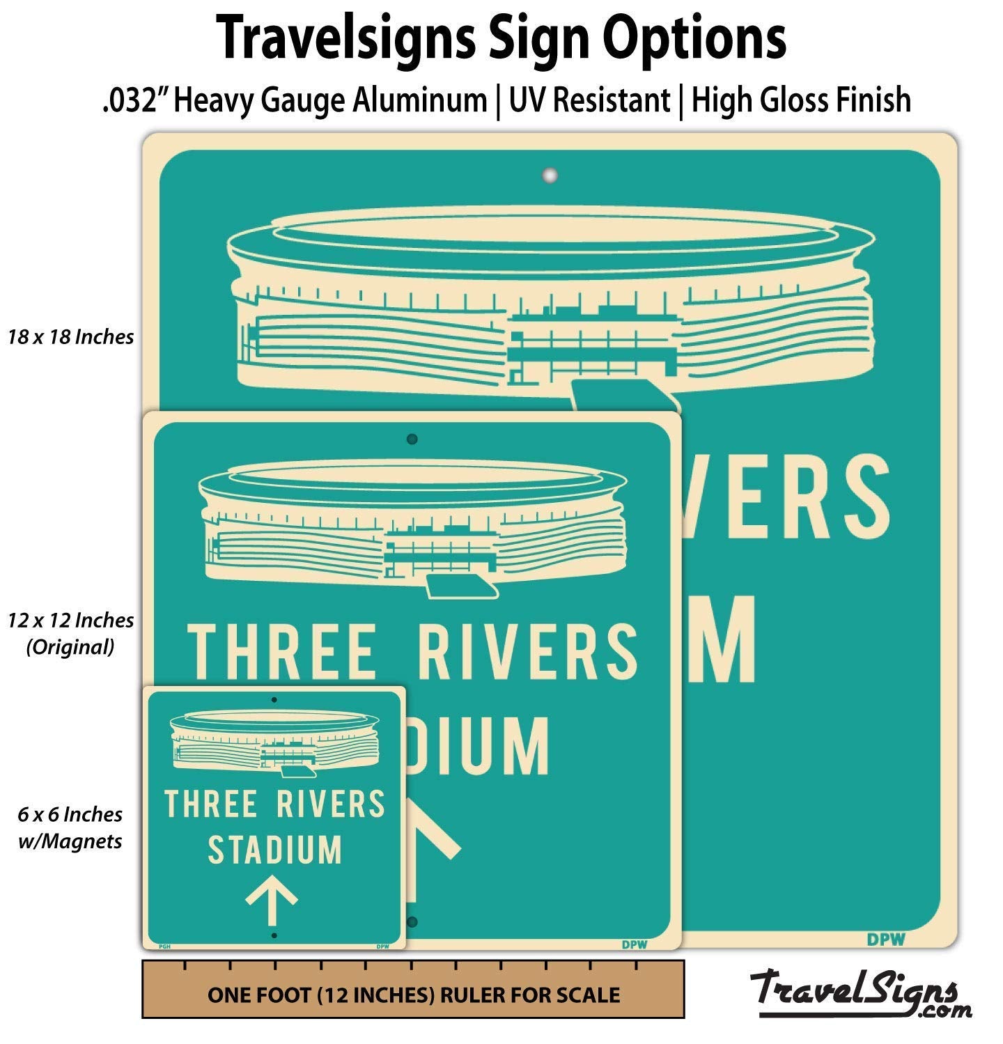 Three Rivers Stadium Direction Sign wall display