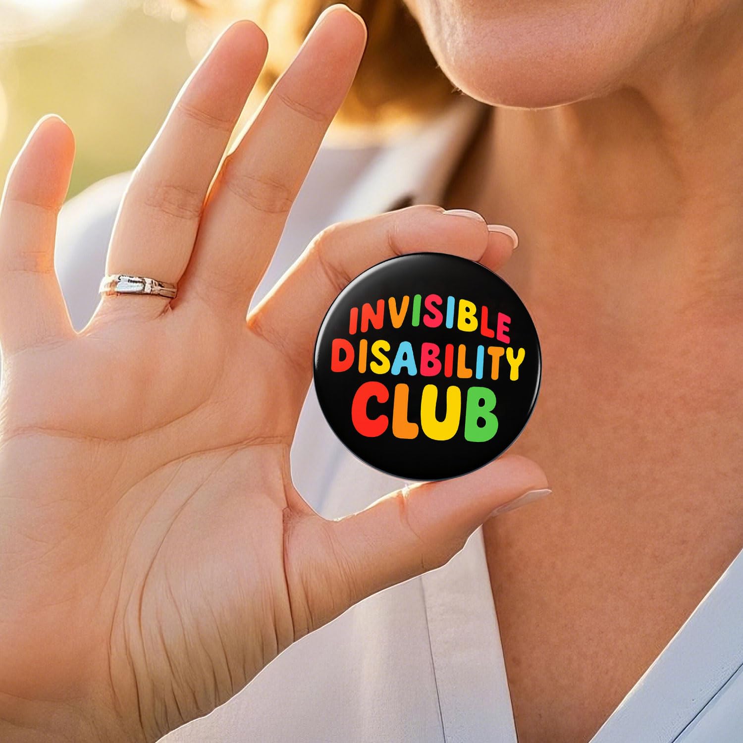 Gift box packaging for Invisible Disability Club Pin Badge Button