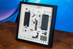 Handcrafted disassembled iPhone 5 wall art from LA studio