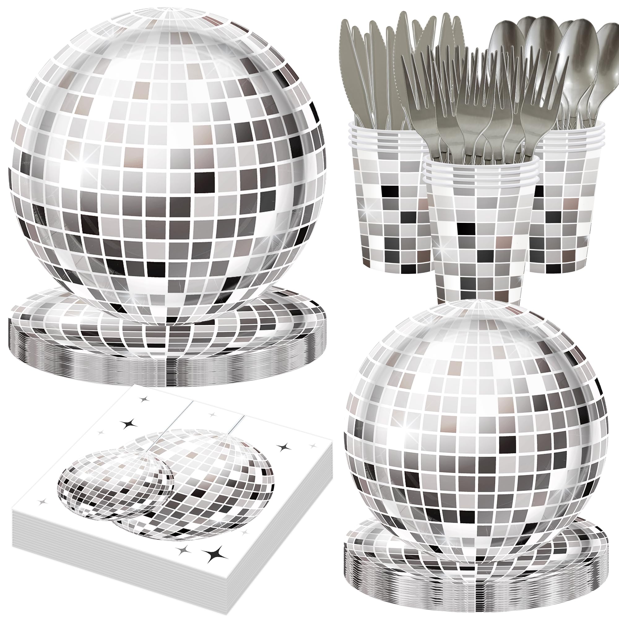 Disco Ball Party Decorations 9-inch large plates image