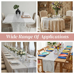 Durable polyester cotton blend disco table runner indoor outdoor use