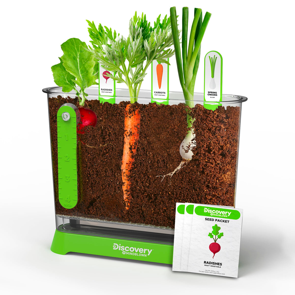Discovery Edible Veggie Garden Watch-It-Grow Kit garden container and drainage tray