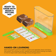 Root depth ruler included to track plant growth