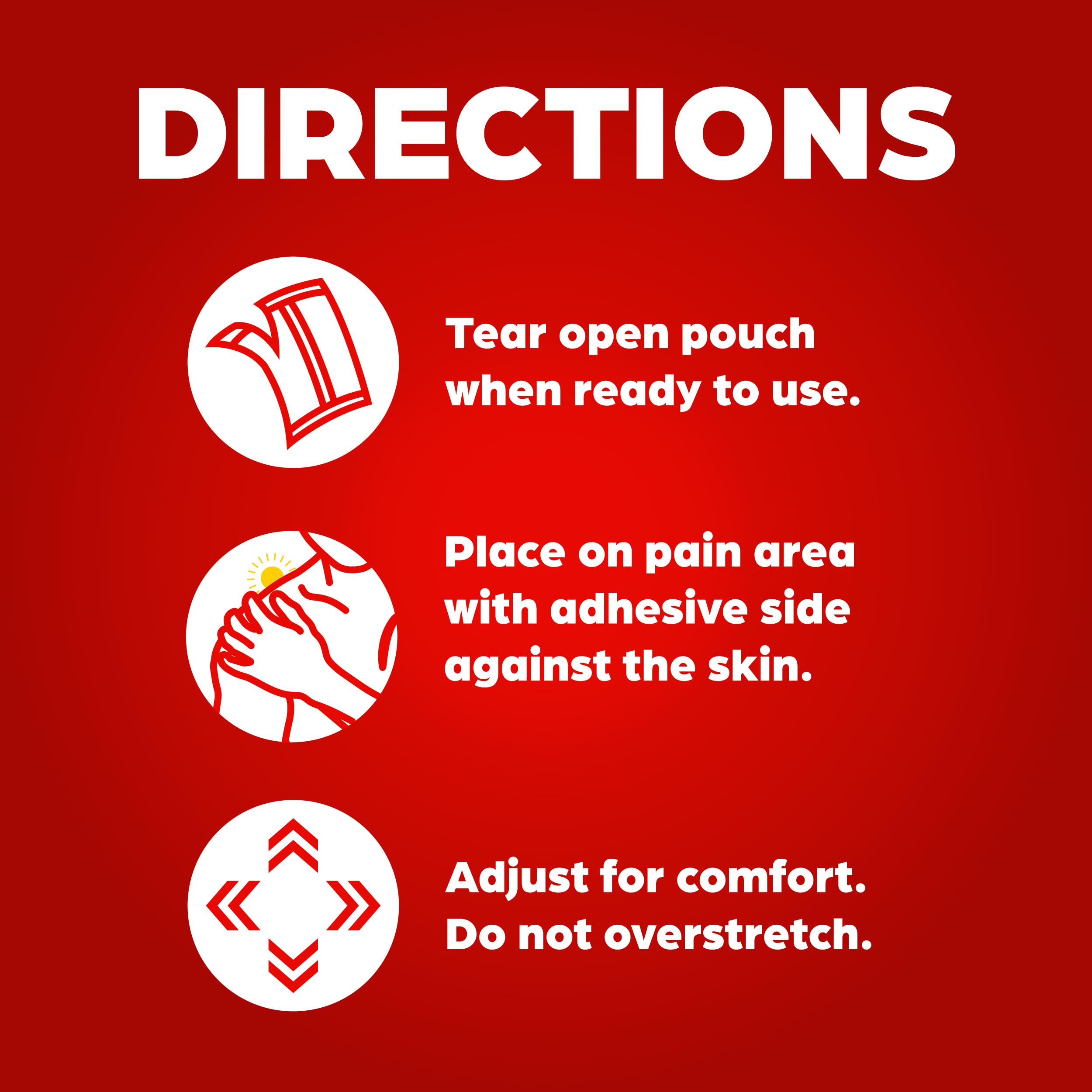 Discreet ThermaCare heat patches under clothing