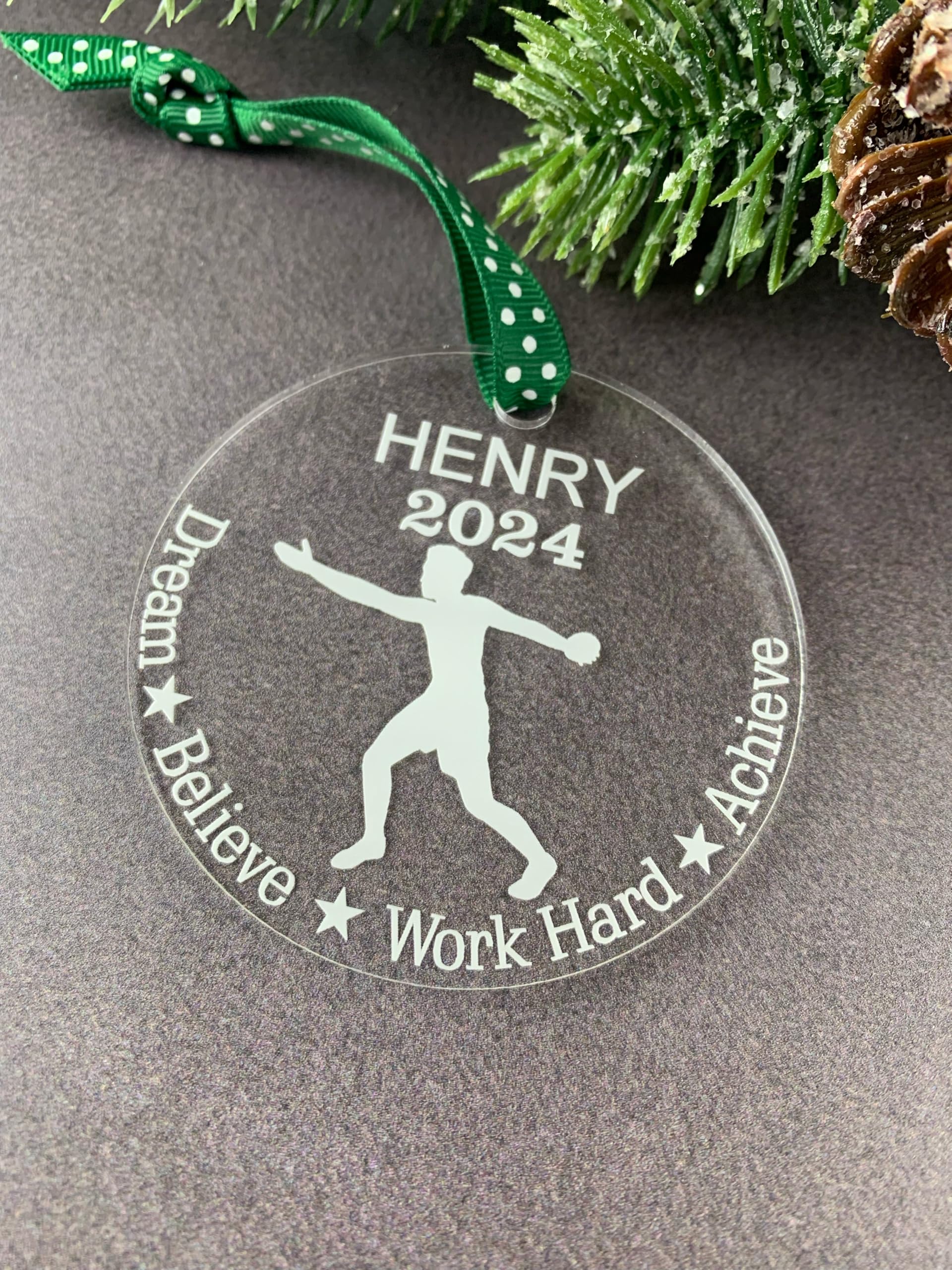 Discus thrower gift ornament for track and field