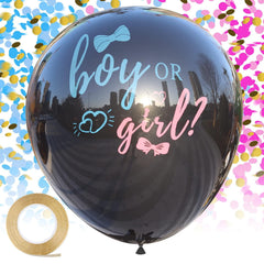 Disfore thickened gender reveal balloon pack 2pcs black 36 inch
