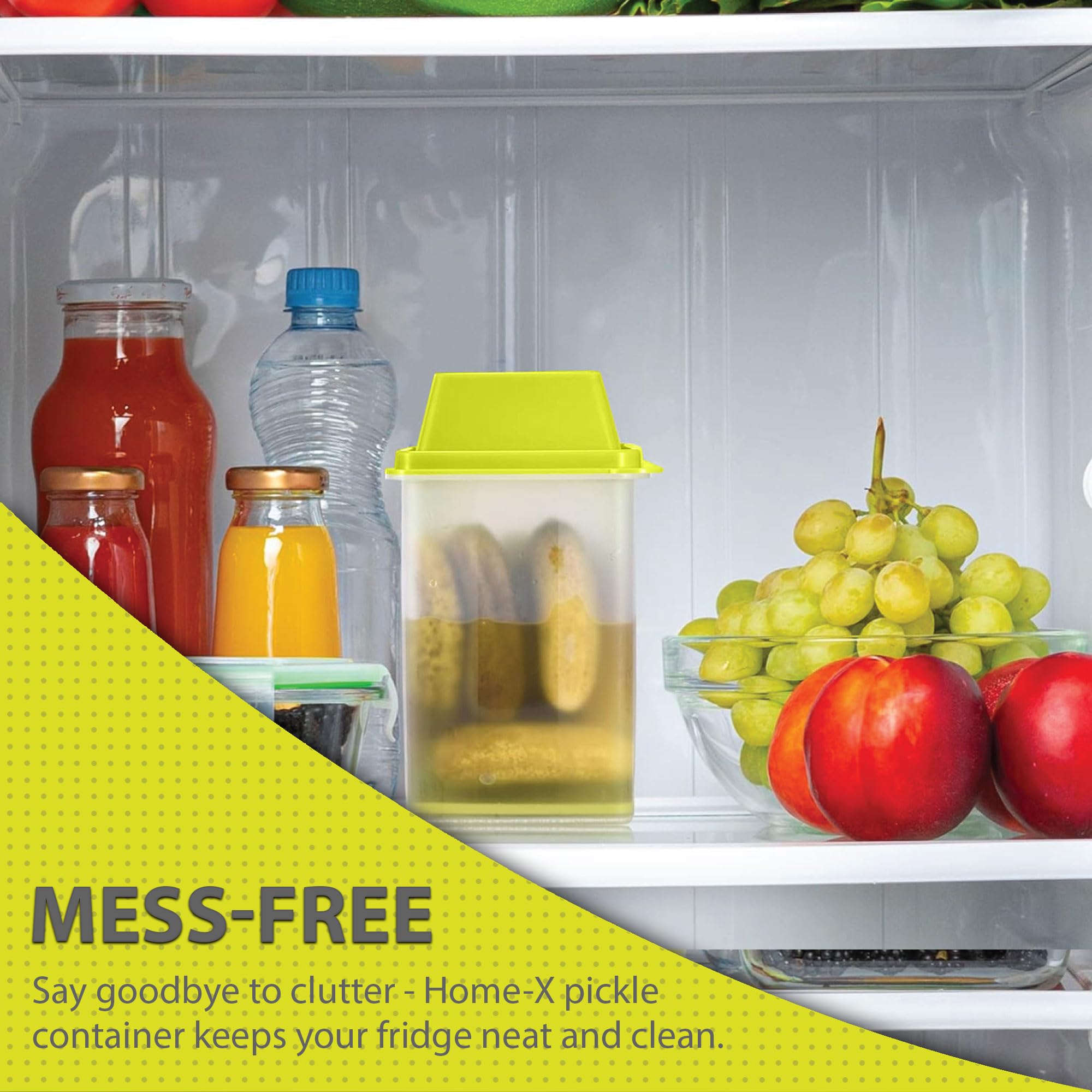 Dishwasher-friendly pickle container with lid