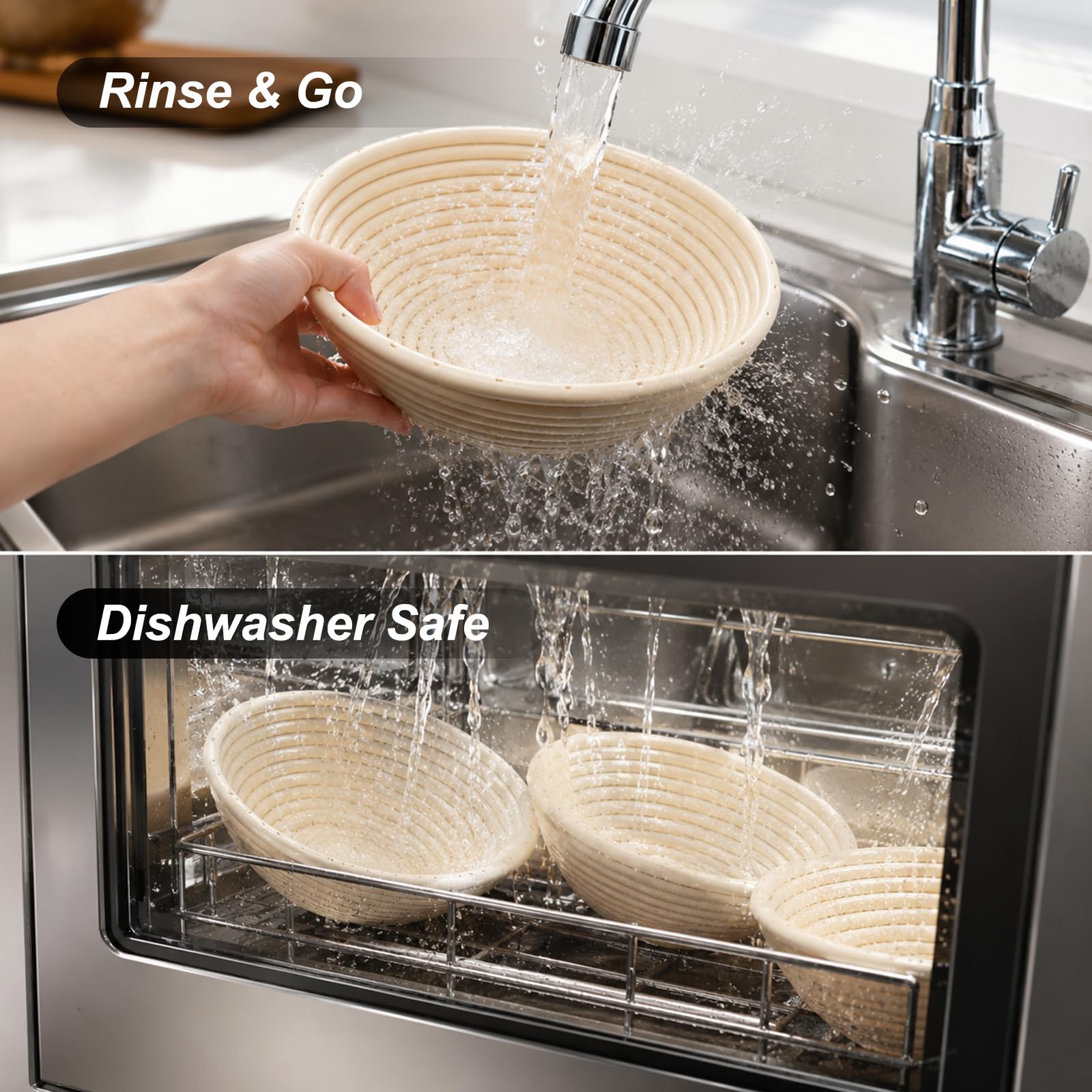 dishwasher-safe banneton bread proofing basket image
