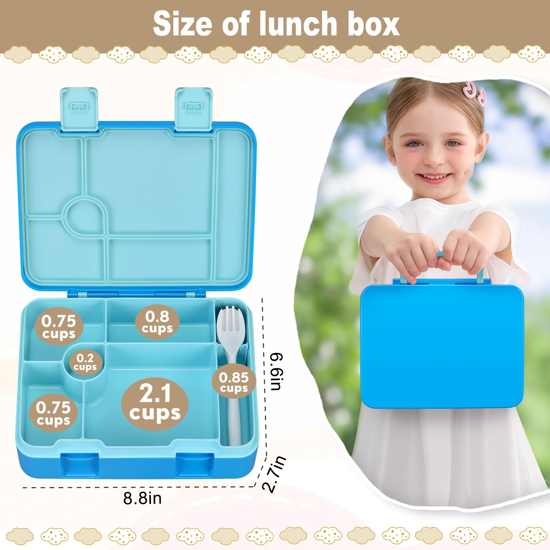 Microwave safe food tray for bento box