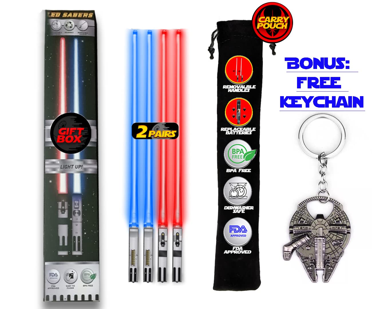 Bright LEDs on light up chopsticks