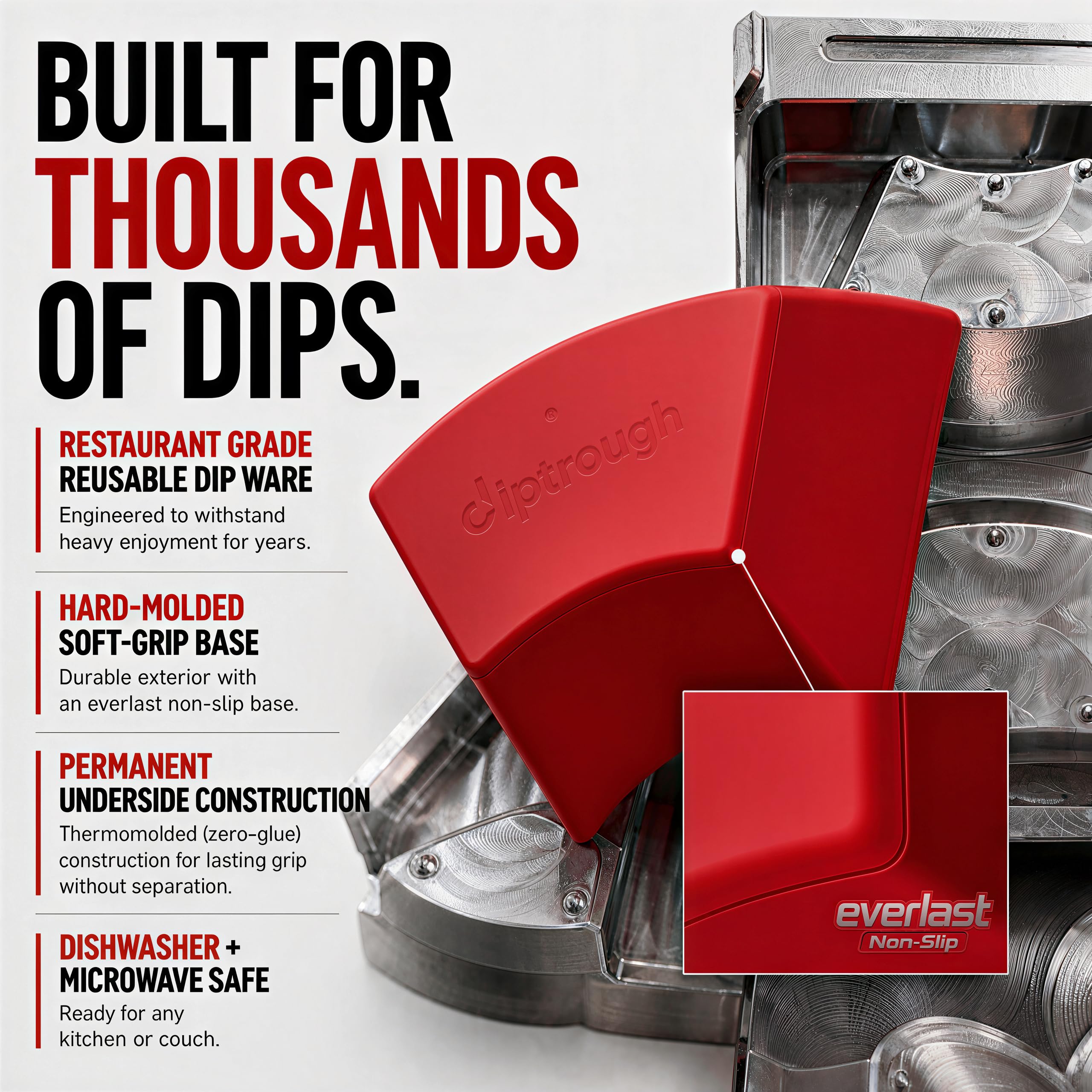 4-pack Diptrough cups stacked for compact storage