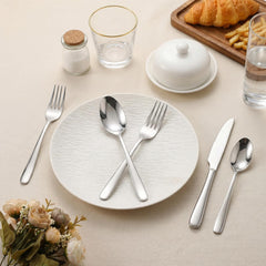 dishwasher safe flatware set for easy maintenance