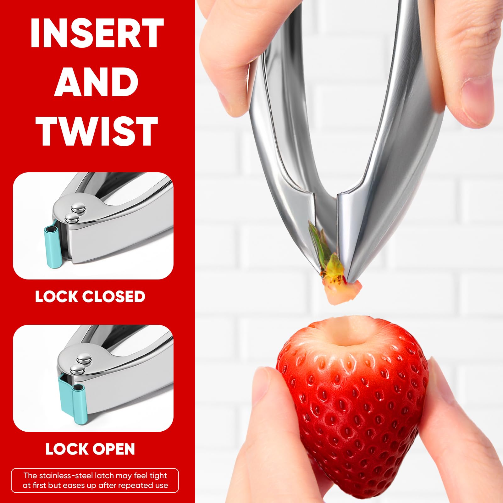 Dishwasher safe high heat strawberry huller