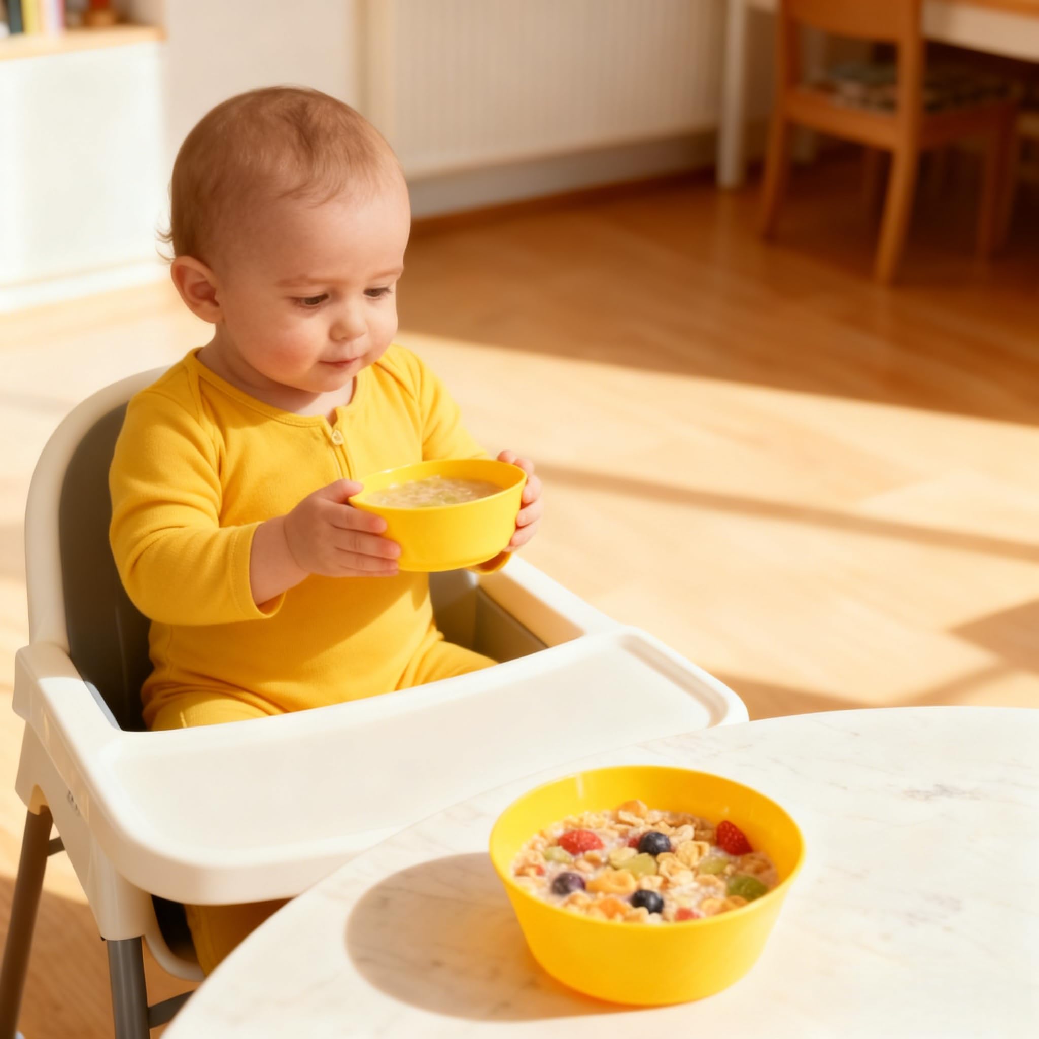 Stackable baby bowls for meals and snacks
