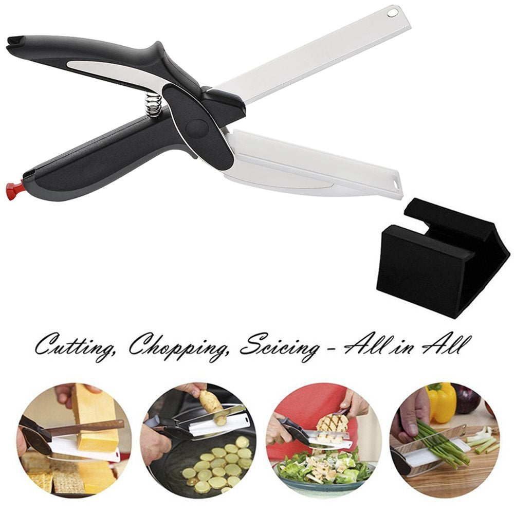 Dishwasher safe kitchen scissors with rear latch