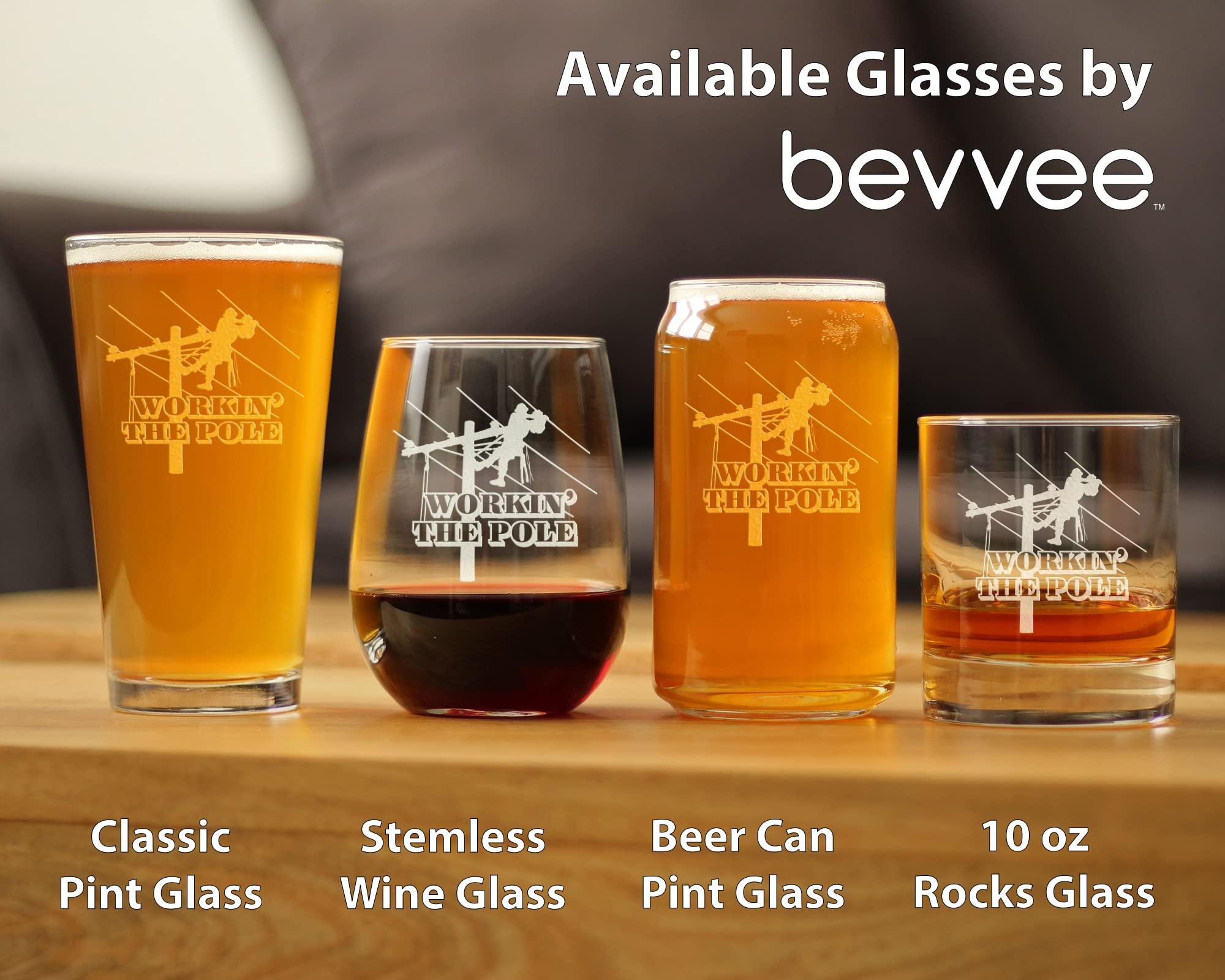 Gift-ready Bevvee pint glass packaging for electricians