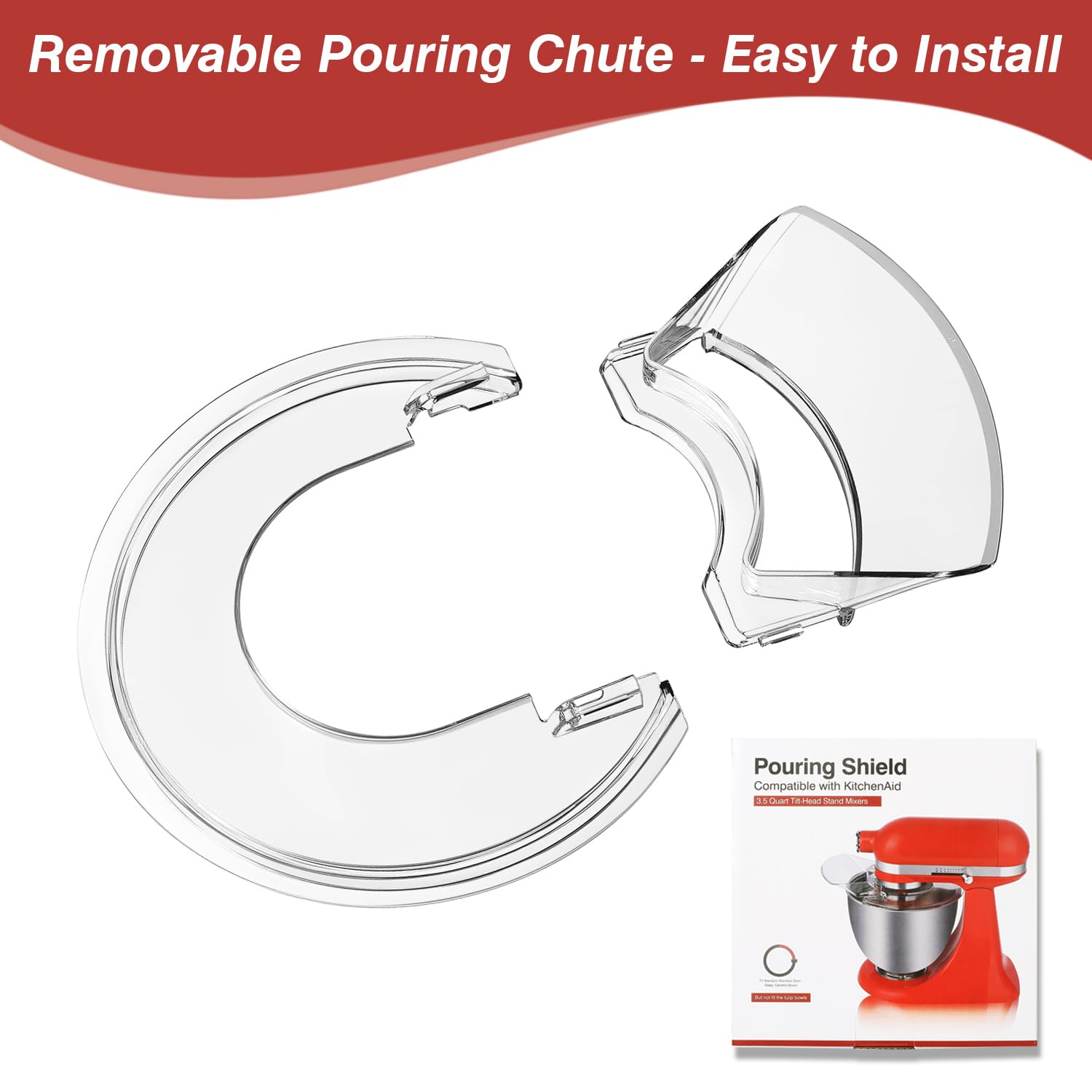 Large angled pouring chute enables easy ingredient addition