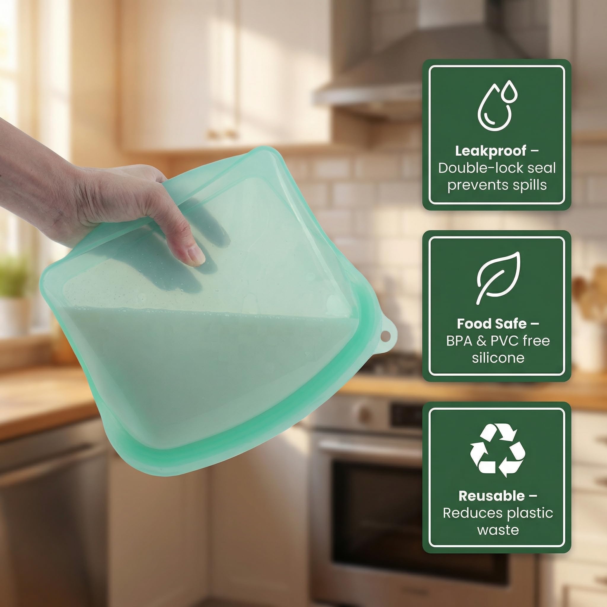 versatile silicone bags for snacks leftovers cosmetics