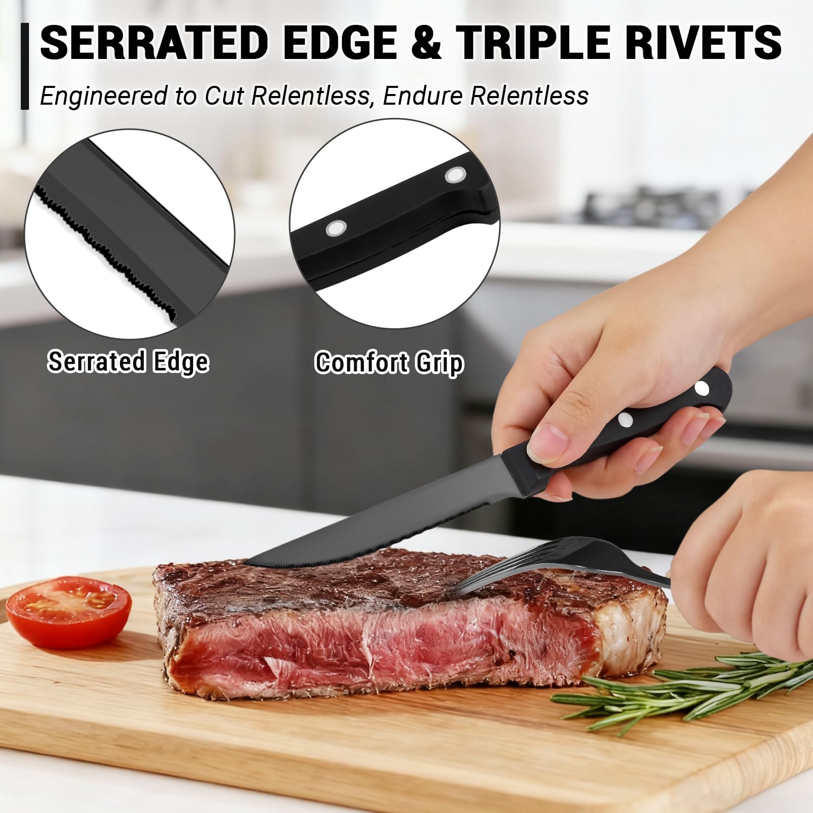 Dishwasher safe BEWOS black silverware ready for cleaning
