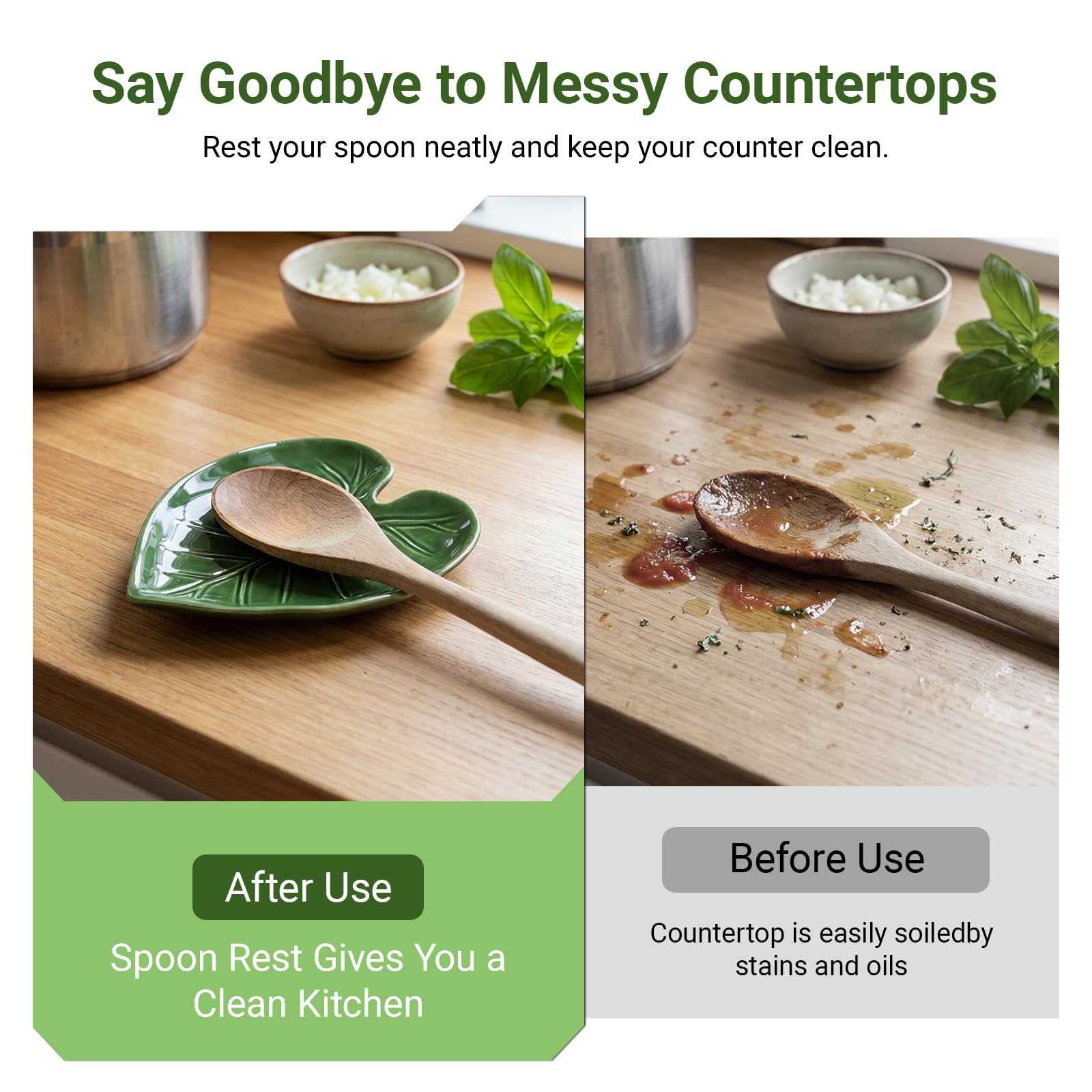 Dishwasher safe spoon rest for counter