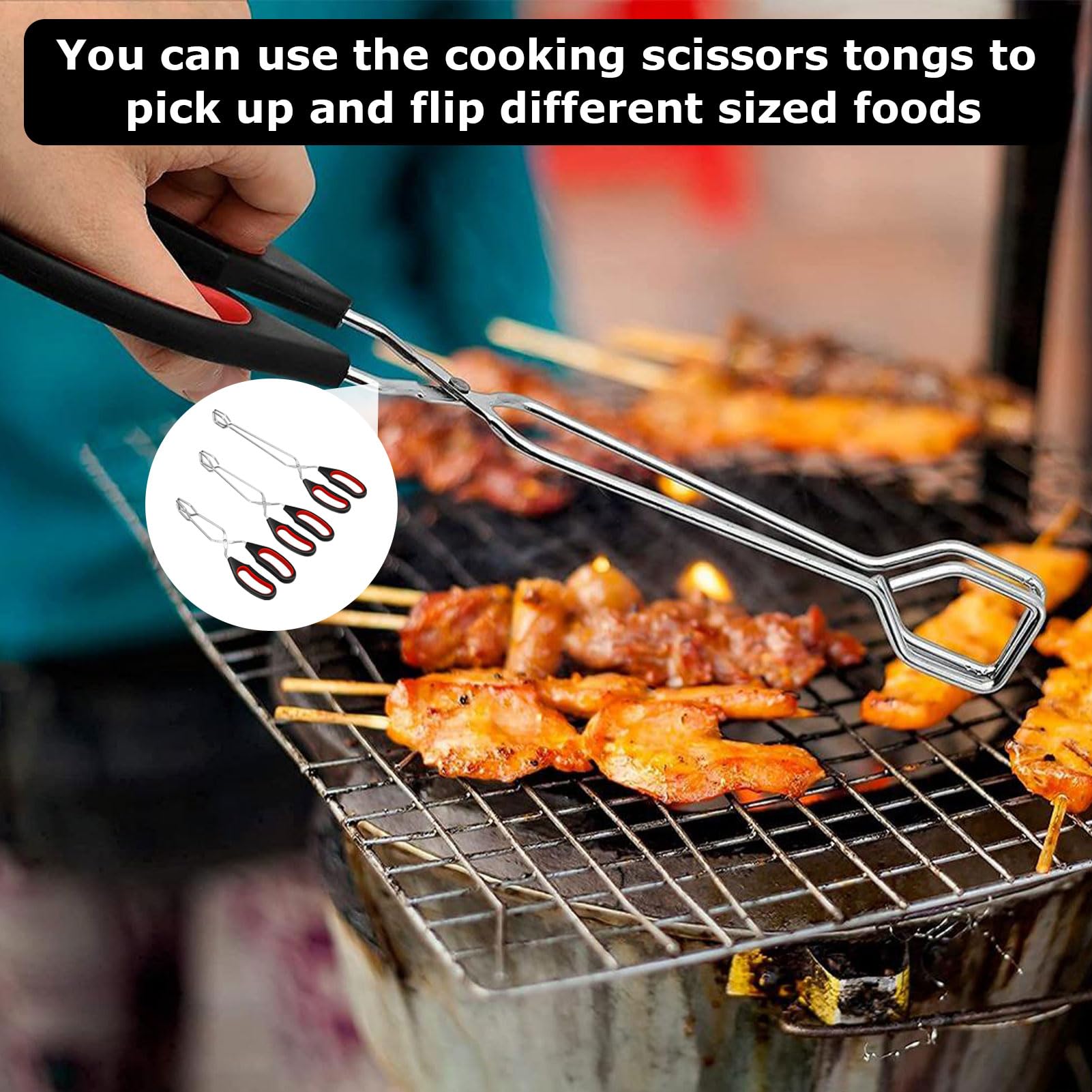 Rust resistant durable kitchen tongs set