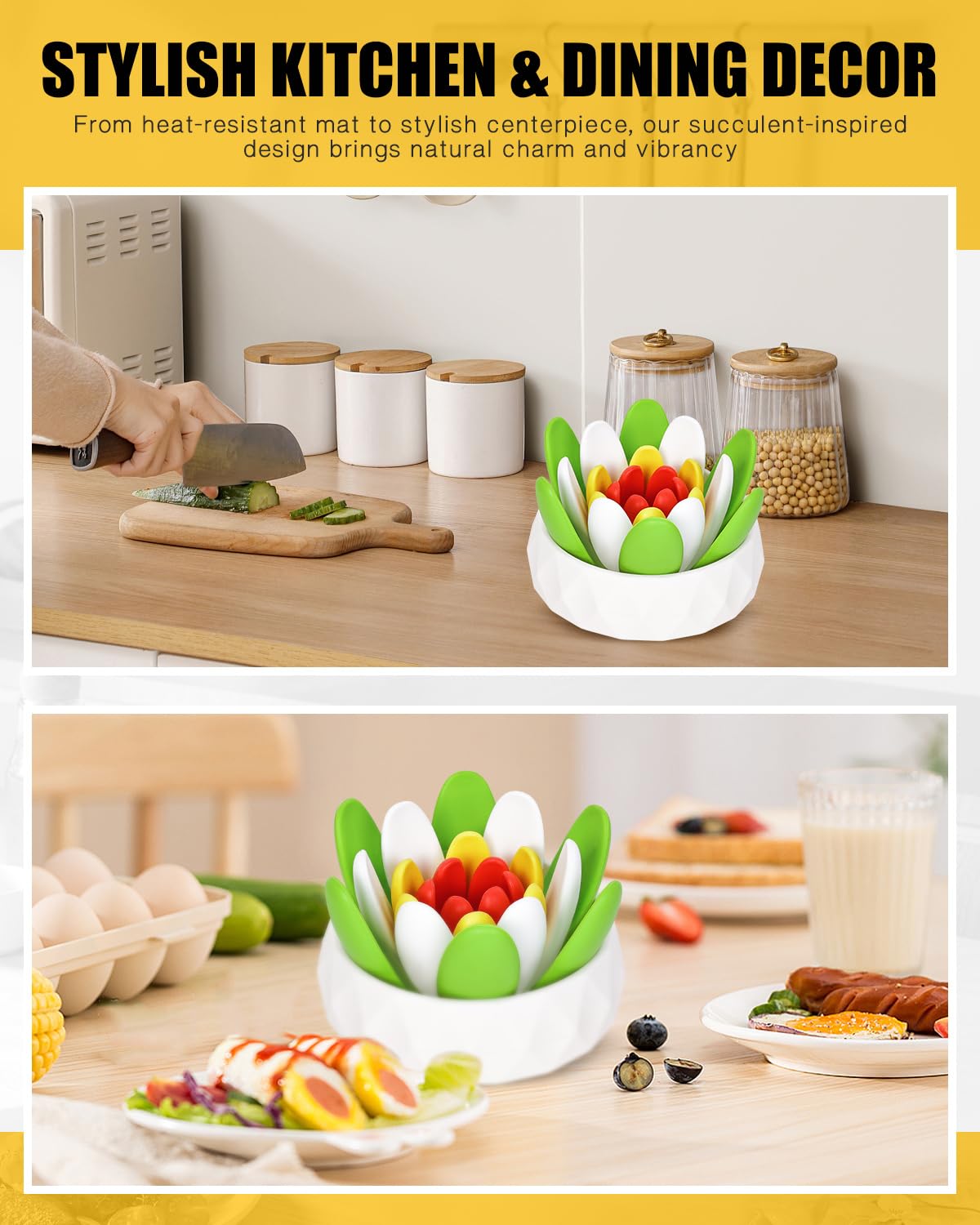 Stackable four-size trivets with storage tray arrangement