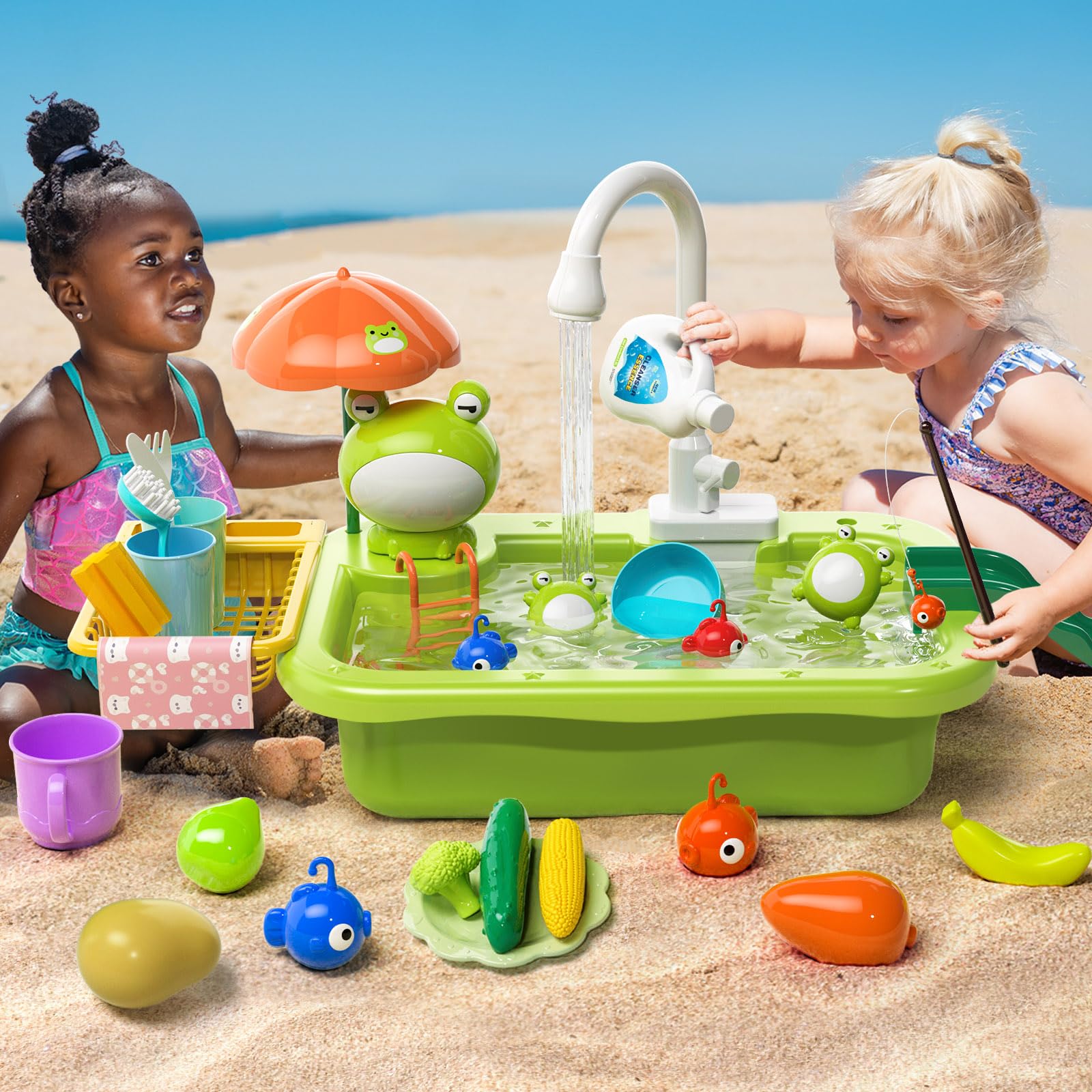 Gift box packaging for preschool kitchen sink toy