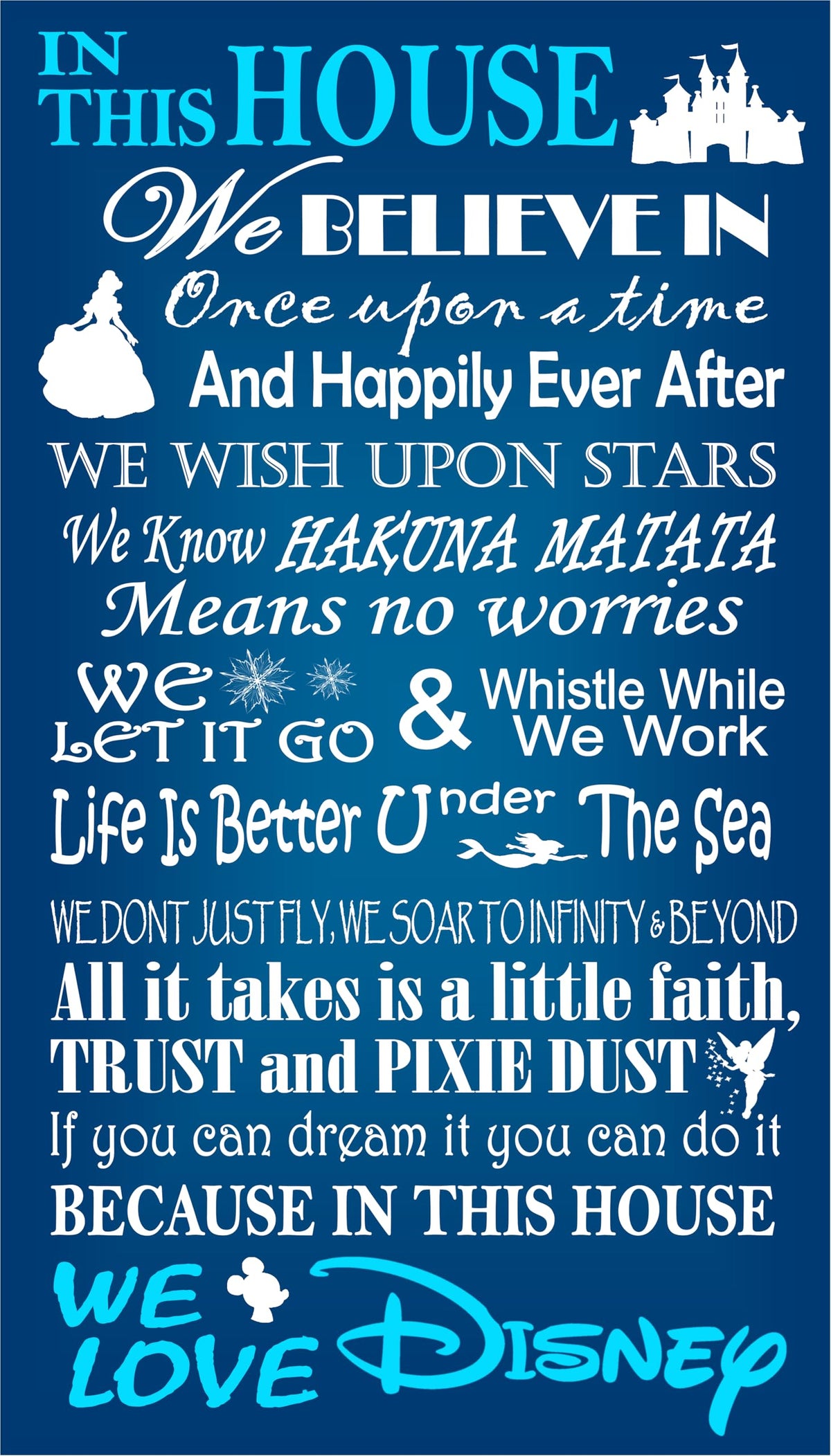 Disney House Rules Family Canvas wall decor
