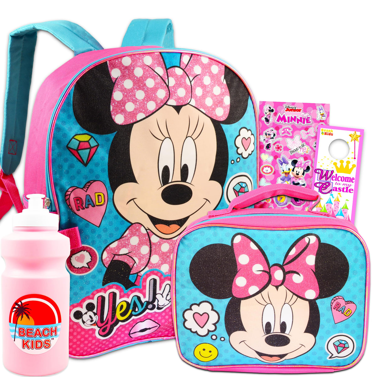 Disney Minnie Mouse Backpack 16 inch with lunch bag