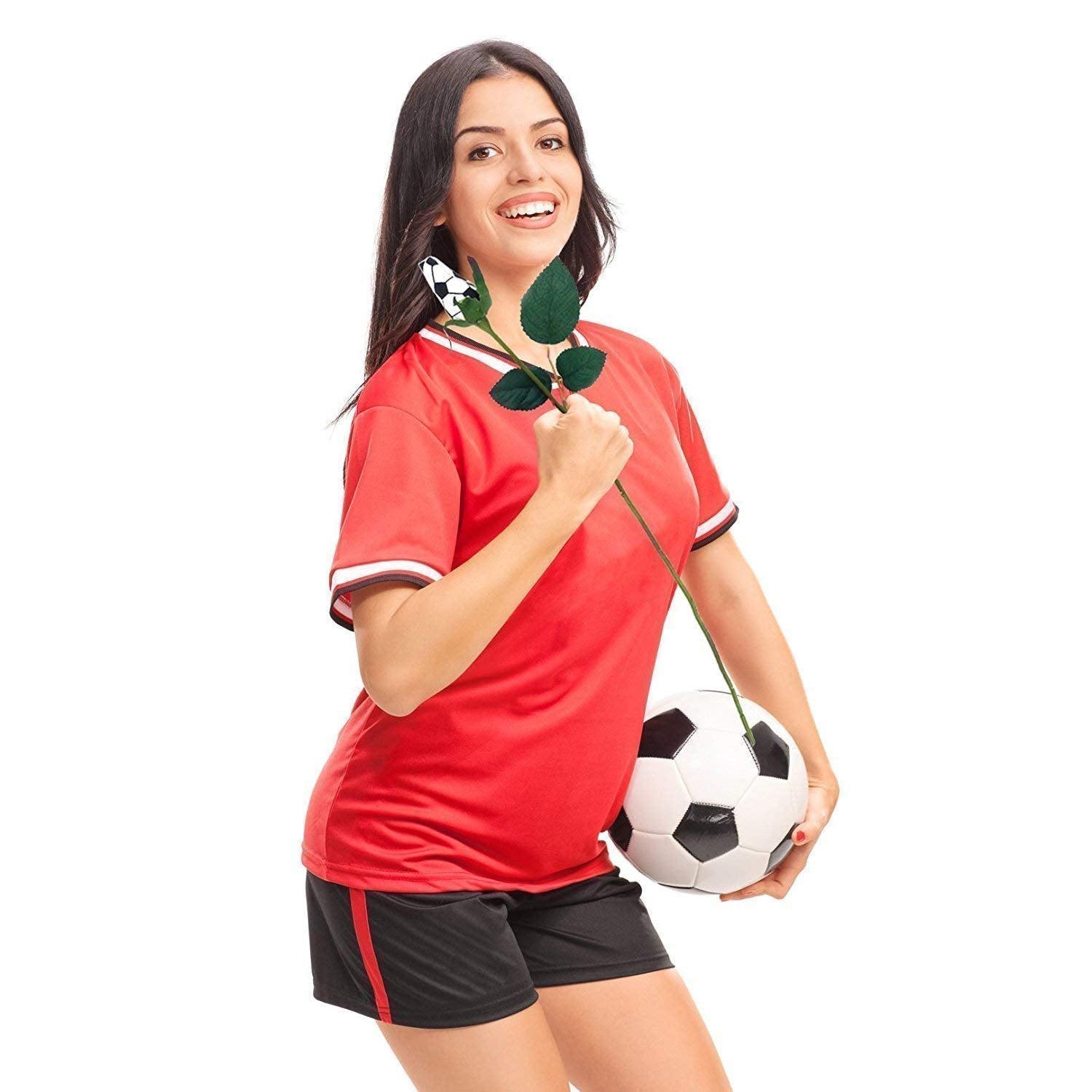 Gift idea for celebrations and occasions with a soccer themed rose