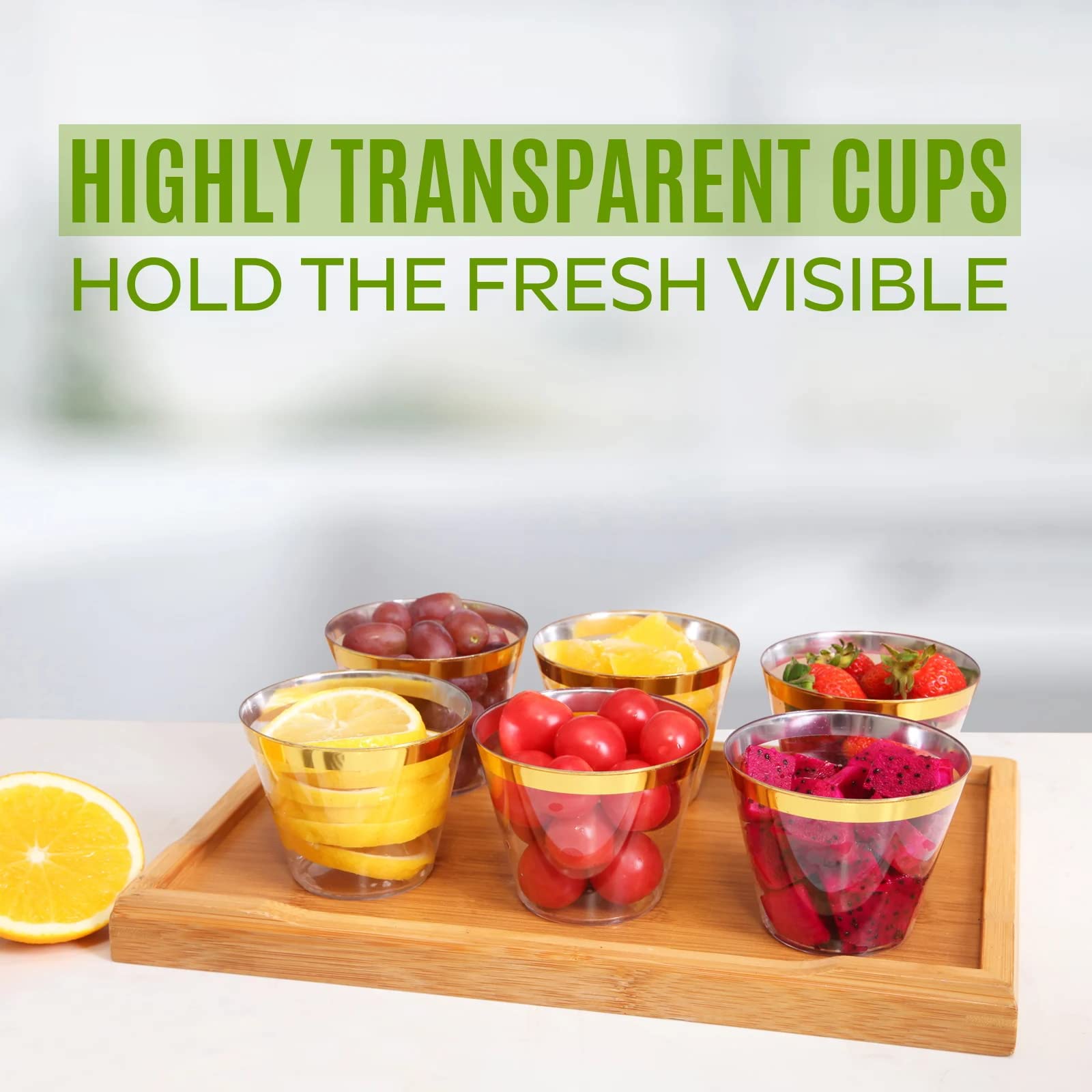 Clear party cups for cold drinks Tobvory 9oz
