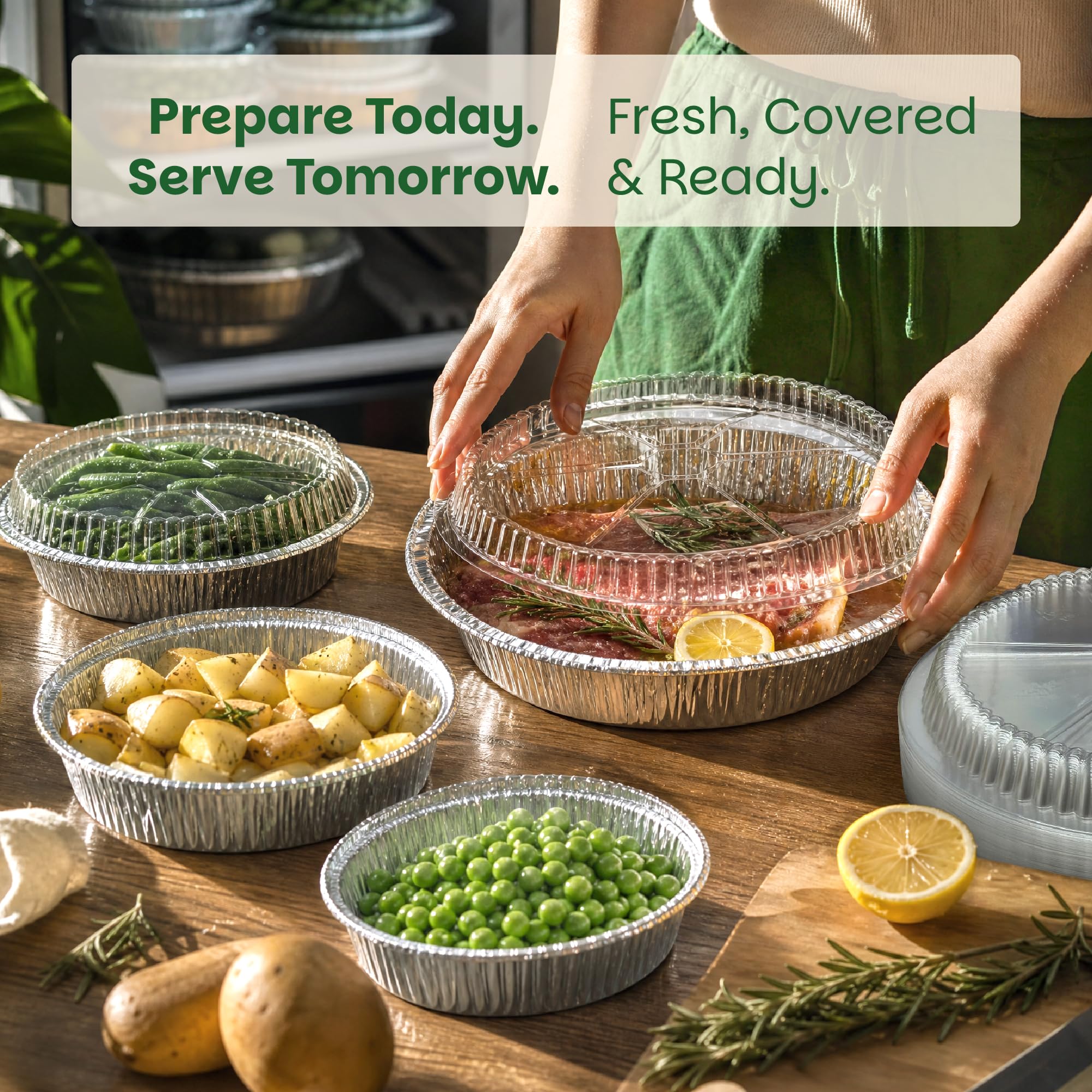 Disposable aluminum pan with lid for easy cleanup