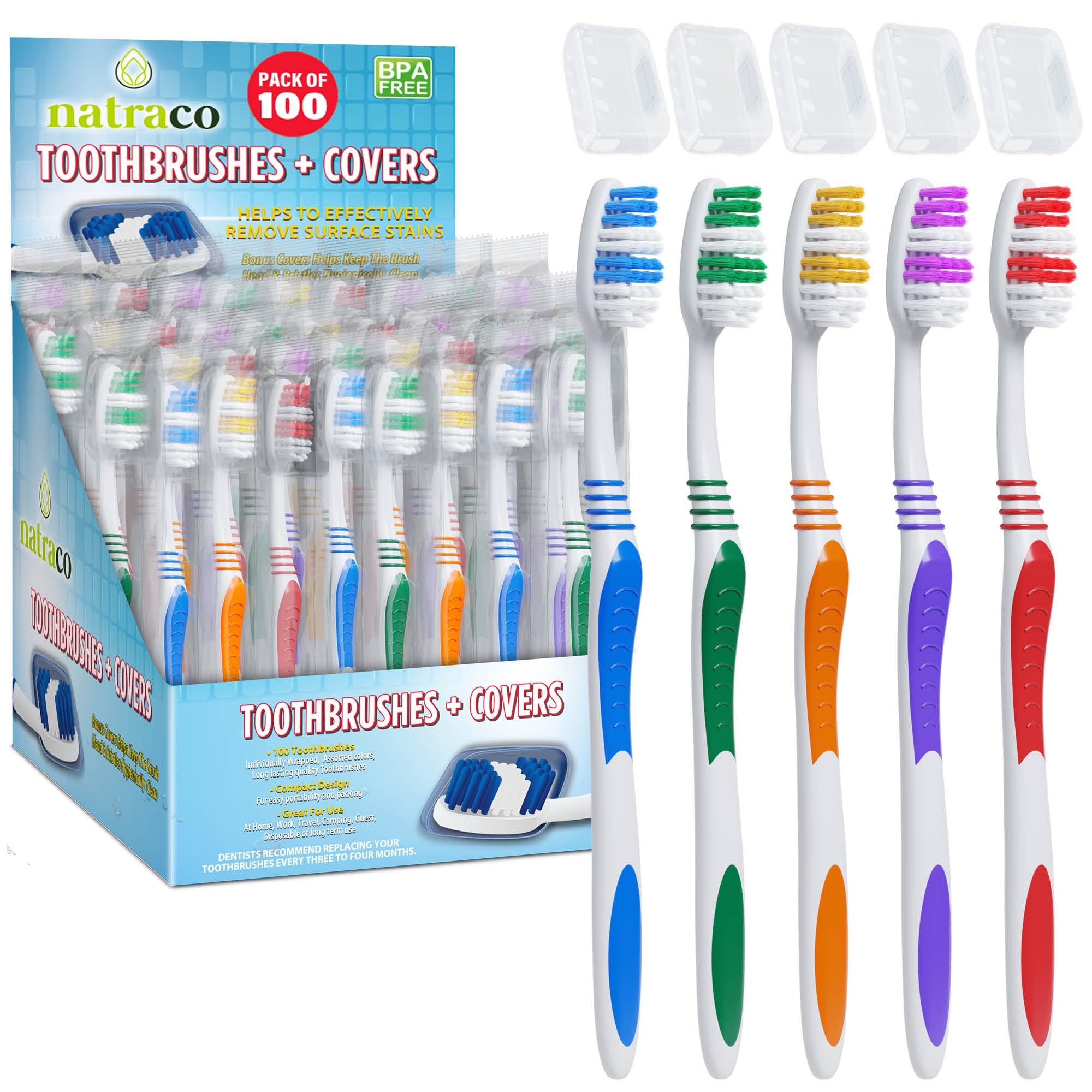 colorful disposable toothbrushes for care packages and shelters