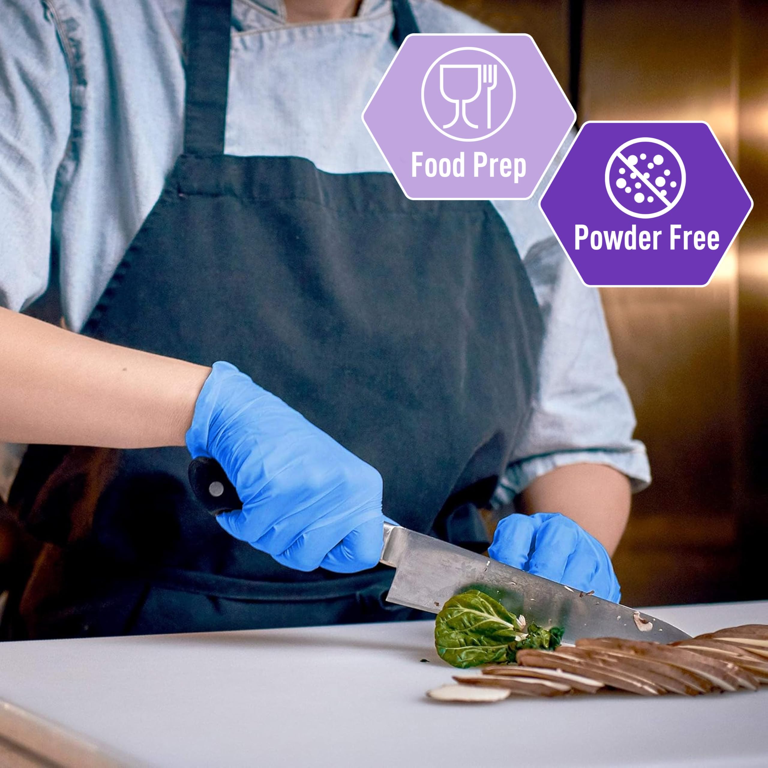 Powder-free latex-free exam gloves 100-count packaging