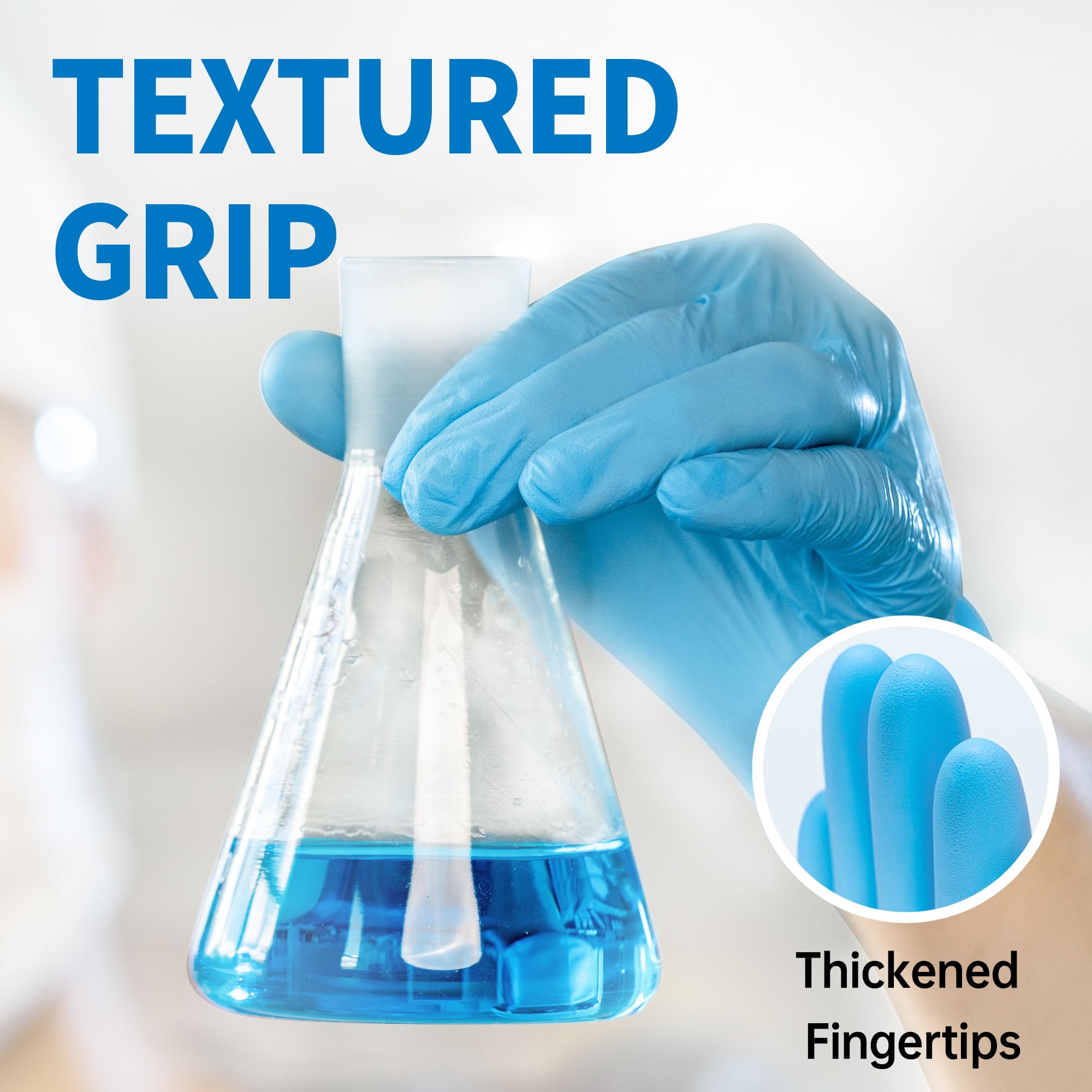 Medguy blue nitrile gloves medium size for medical tasks
