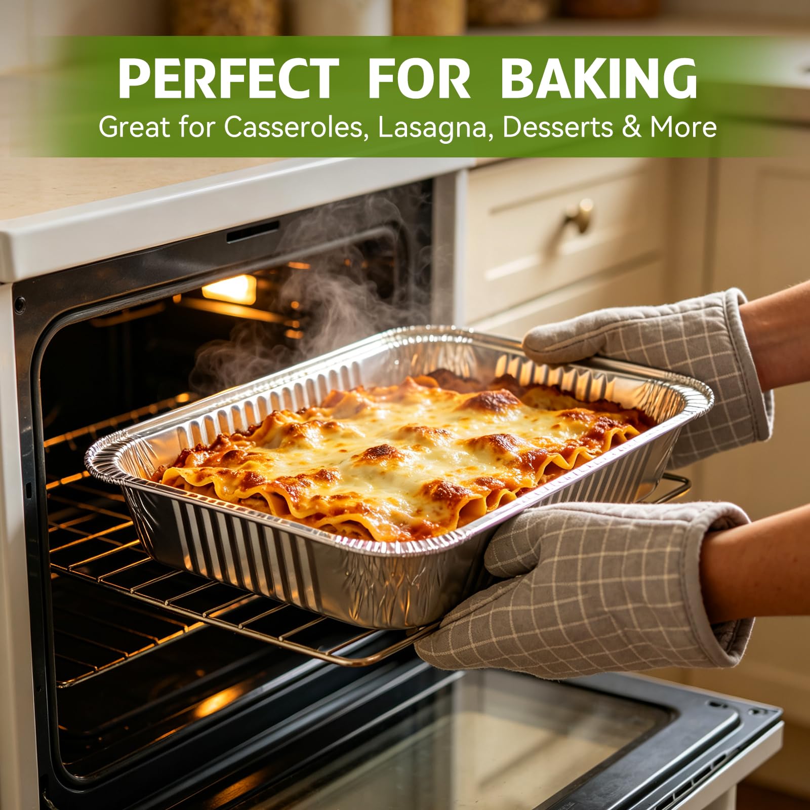 Large 16x9 inch aluminum pans suitable for casseroles