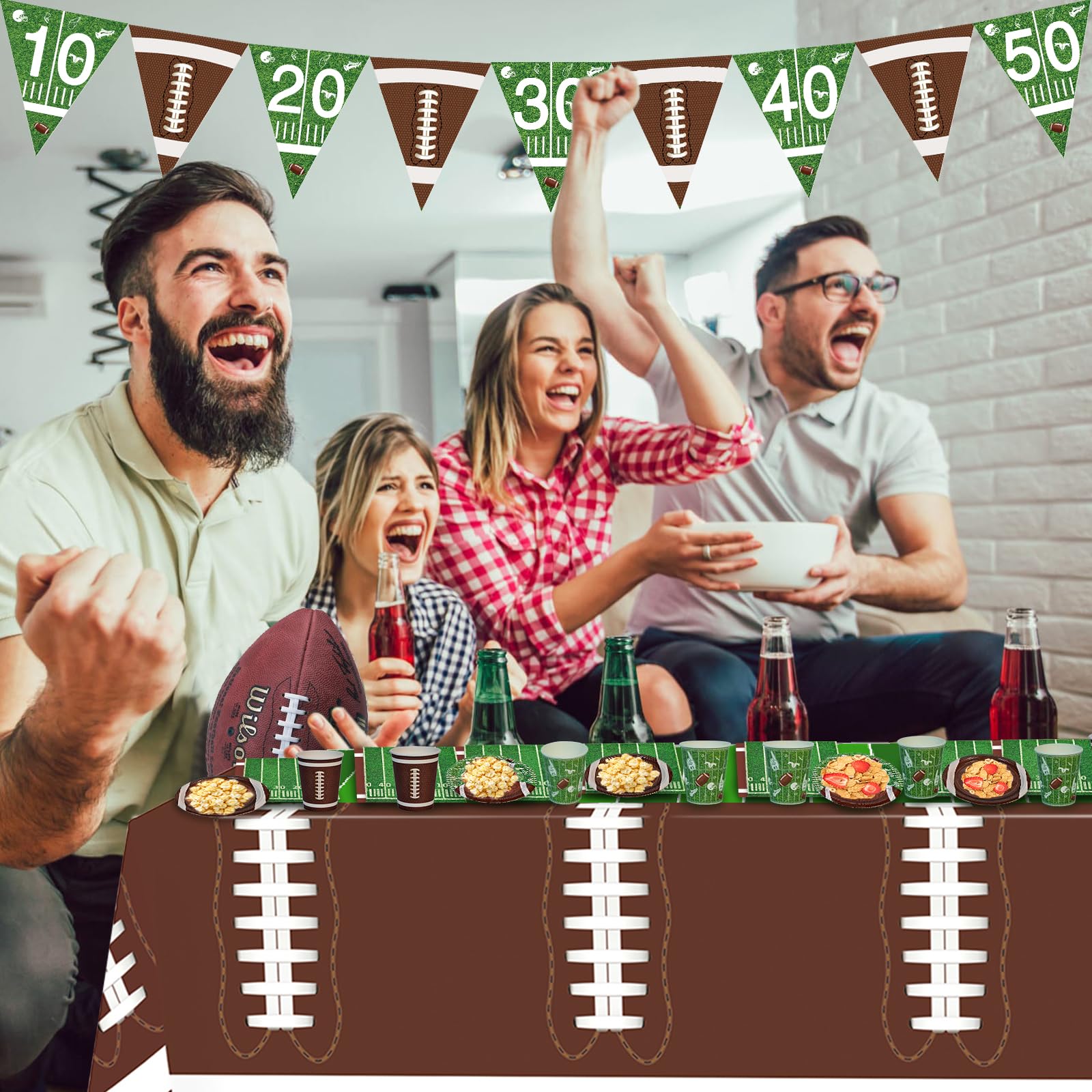 Thickened PE plastic football tablecloth two pack