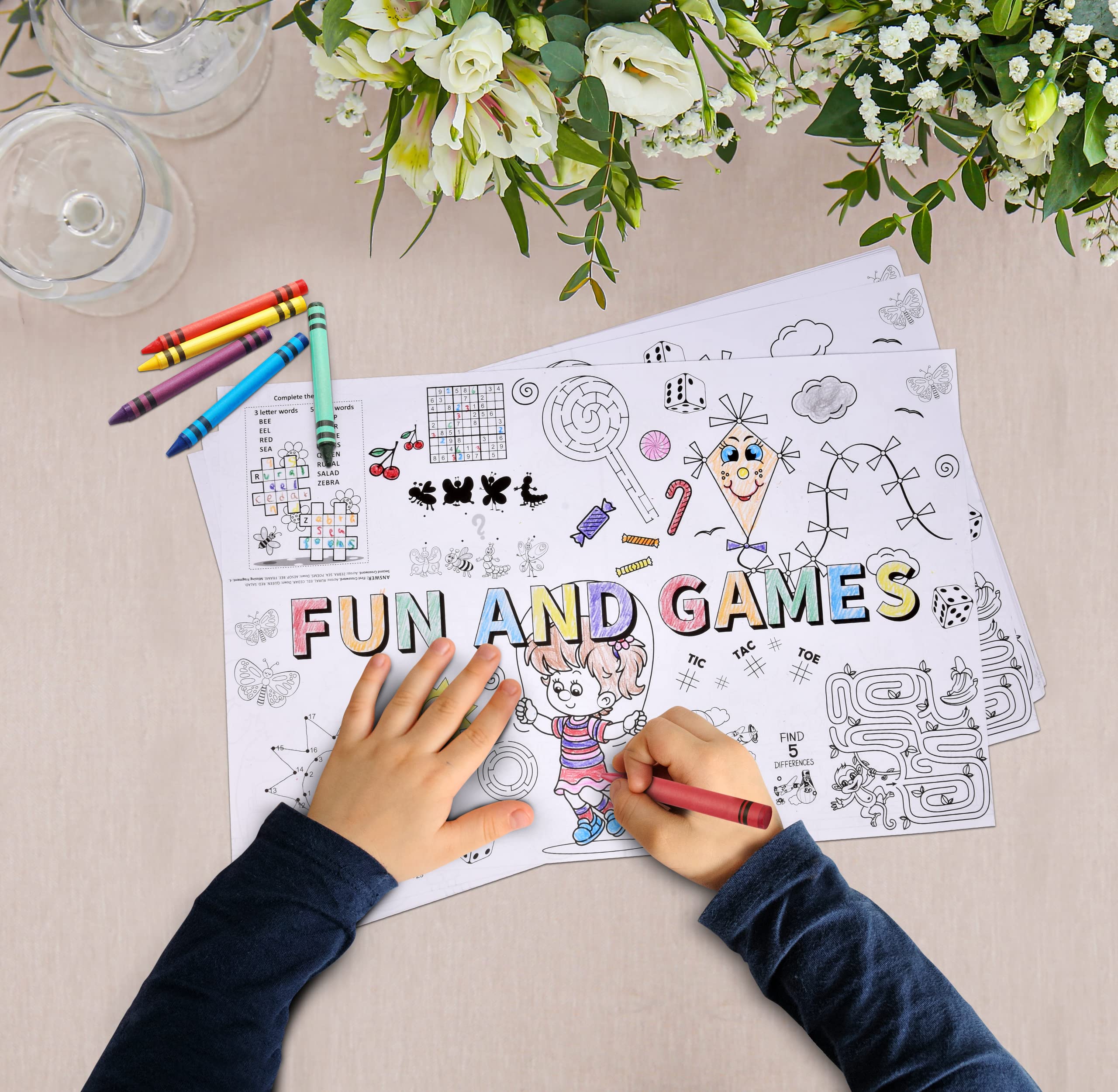 Disposable kids place mats pack of 50 for parties