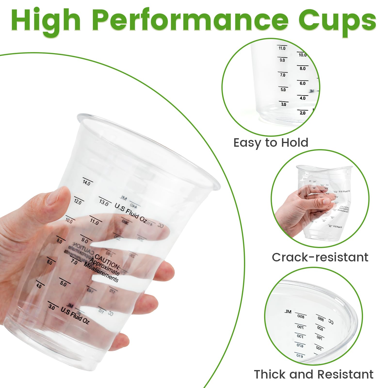 Food-grade safe NASUBI resin mixing cups suitable for kitchen use