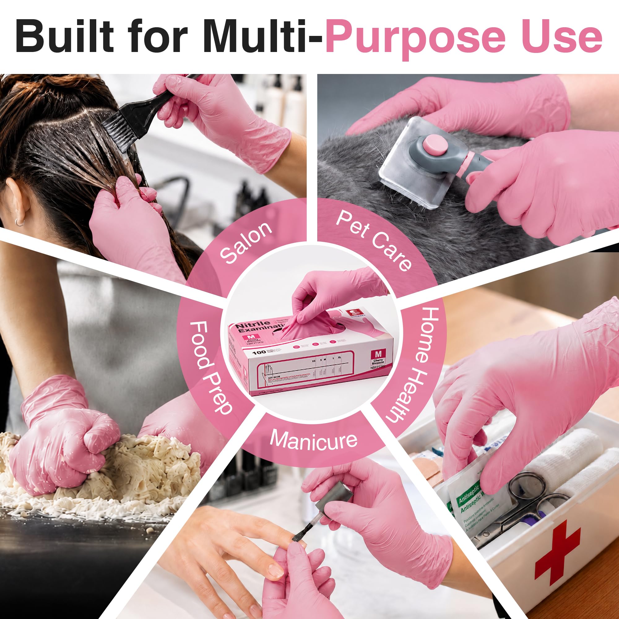 Versatile disposable nitrile gloves for medical exams and salon tasks image