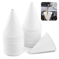 100 pieces white disposable paper funnels for engine oil