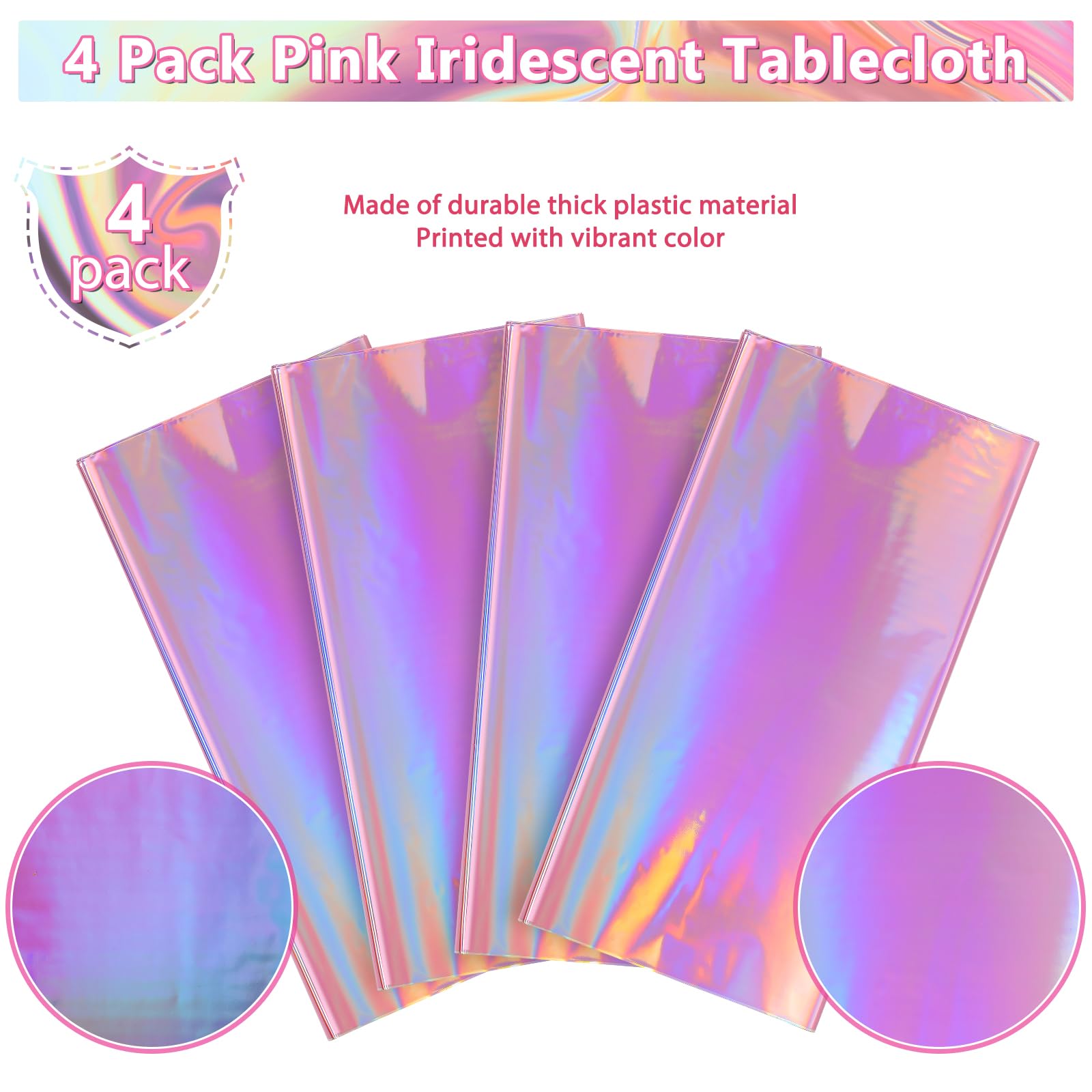 Waterproof and oil-proof pink plastic tablecloths for protection
